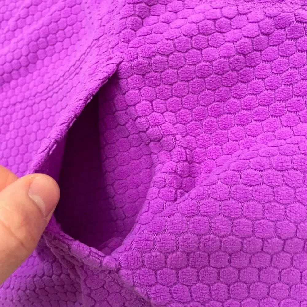 Tek Gear Honeybomb 1/4 Zip Soft Fleece Jacket Women Large Purple Stretch Outdoor
